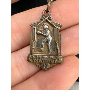Vintage Sterling Silver Pendant Necklace O.H.S.A.A District 44 15"